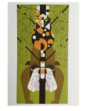Charley Harper Art Postcard- Treed, Mat and Frame Ready,4.75