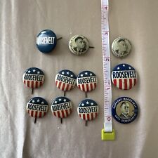 11 Old FRANKLIN ROOSEVELT FDR Lot Political Pin Back Button CAMPAIGN picture