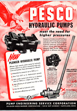 Vintage 1941 Aviation Print Ad - Pesco Hydraulic Pumps - Color Ad picture