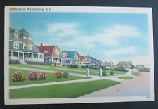 Cottages at Weekapaug RI Unposted Linen Postcard picture