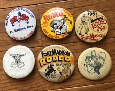 Tri State Rodeo Button Ft. Madison Pinback Lot - 6 Buttons Various Years picture