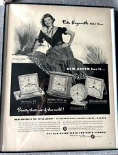 Rita Hayworth 1948 New Haven Clock And Watch Company Framed Magazine Ad picture