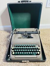 1950's Smith Corona Silent Floating Shift Typewriter Green Keys With Case &key picture