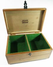 Vintage Two Compartment NEGA-FILE Solid Wood Storage Box — Refinished & Restored picture