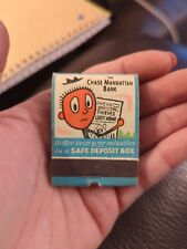 Vtg Chase Manhattan Bank Matchbook Rare HTF 70s 70s Cartoon Banking NYC History  picture