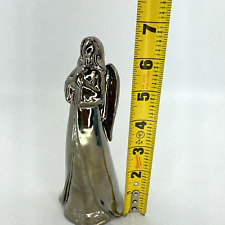 Silver-tone Metal Angel Praying Figurine Vintage Christmas Holiday picture