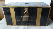 Early Antique Hinged Wood & Brass Merchants Cash Box W/Lock Mac's Ponyland Stage picture