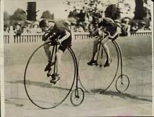 1923 Press Photo Penny Farthing race among English cyclists at Herne Hill picture
