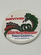 Vintage Busch Gardens Williamsburg, VA I Survived The Loch Ness Monster Pin picture