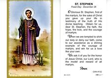 Saint St. Stephen with prayer to St Stephen - Paperstock Holy Card GAN152 picture