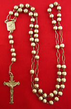 Vintage STERLING ROSARY STERLING BEADS CENTER CRUCIFIX Mexico .925 TN-36 Rosary picture