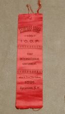 RARE 1891 SYRACUSE LODGE NO. 109 FIRST INTERNATIONAL CANTONMENT RIBBON I.O.O.F. picture