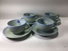 V45 Flat Cup & Saucer Set Chinese Celadon by MINTON - Set of 4 Cup & Saucer picture