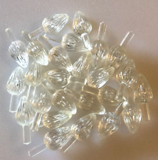 EXTRA LARGE TWIST BULBS 20 CLEAR Ceramic Christmas Tree Lights Flame Peg VINTAGE picture