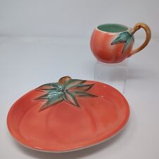Ancora TOMATO Plate & Mug Made in Italy Hand Painted Vintage picture