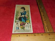 VICTORIAN TRADE CARD OF PRETTY LADY FOR DOCTOR AND MADAME STRONGS CORSETS picture