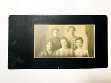 VINTAGE ANTIQUE 1900S CABINET CARD LITTLE WOMEN GENEALOGY PRETTY LADIES B&W picture