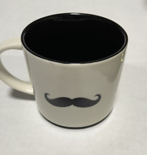 Pier 1 Imports Black and White Mustache Coffee Mug Cup picture