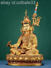 40cm Copper Brass gilding padmasambhava Tibet buddhism Guru Rinpoche statue picture