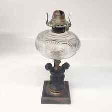 Antique Queen Anne Oil Lamp No. 2 Cast Iron Cherub Children Base picture