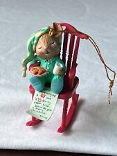 Christmas ornament lustre fame mouse asleep rocking chair cookie for santa picture
