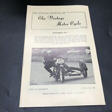 THE OFFICIAL JOURNAL THE VINTAGE MOTORCYCLE CLUB MAGAZINE NOVEMBER 1973 picture