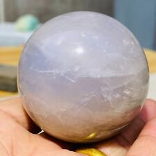 254g Natural Light Blue Rose Quartz Crystal Sphere Rock Healing Specimen picture