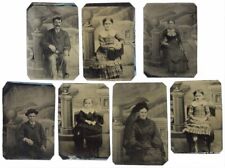 7 VERY GOOD TO EXCELLENT TINTYPES SAME PHOTO STUDIO COLUMNS AND HILLSIDES picture
