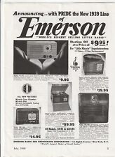 1938 EMERSON RADIO Magazine AD~1939 Model Phonograph~AX-211/BM-216~Westinghouse picture