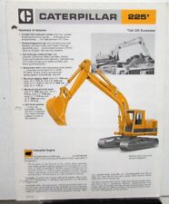 1982 Caterpillar 225 Excavator Construction Specifications Sales Tri-Folder picture