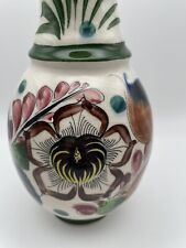 Pitcher Jug Mexican Pottery Folk Art Hand Painted Tonola Style 9.5” picture