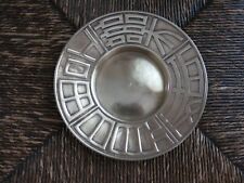 Vintage MCM Geometric Relief Asian Writings Round Decorative Dish or Ashtray picture