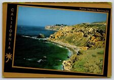 Palos Verdes Peninsula CA Postcard UNP Rocky Coastline View Image by James Blank picture