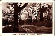 1909 Boston Massachusetts Beacon St. Path Boston Common Antique Postcard picture