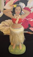 Vintage Hawaii Chalkware Hawaiian Hula Dancer Nodder 10.5” Exc. Japan picture
