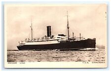 Postcard TSS Cameronia Anchor Line Ship Written no Postmark Made in England picture