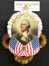 Antique Look Scrap  Ornament,  George WASHINGTON,  4th of JULY,  Handmade picture