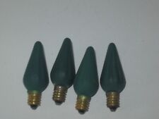 4 Vintage C6 GE Christmas Bulbs GREEN Tested picture