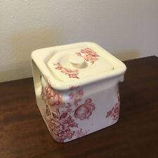 Antique Royal Crownford Charlotte Cube Teapot England, Red And Pink Floral picture
