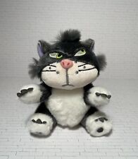 Lucifer Cat Keychain Plush 5” Angry Cat Plush Black Gray Backpack Pendant picture
