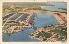 c1930s-40s Birds Eye View Port Ships Linen Corpus Christi TX P364 picture