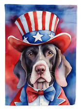Pointer Patriotic American Flag Canvas House Size DAC5774CHF picture