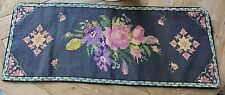 Antique Handmade Needlepoint Floral Table Runner picture