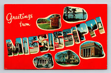 Greetings From Michigan MI Large Letter Multi View Postcard picture