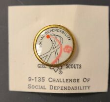Vintage Girl Scout 1963-1980 SOCIAL DEPENDABILITY Cadette CHALLENGE PIN  picture