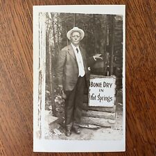 RPPC old man Bone Dry Happy Hollow well bucket Hot Springs Arkansas 1918 - 1930 picture