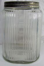 Large Ribbed Jar With Lid Owens Illinois Glass Co 1936 Hoosier Edwin W Fuerst picture