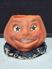 VINTAGE DEE FOUST BETHANY LOWE PAPER MACHE JACK-O-LANTERN with PAPER INSERTS picture