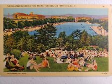 San Francisco California 1940s Postcard Fleishhacker Swimming Pool  posted to OH picture