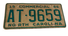 Vintage 1986 north carolina license plate AT-9659 picture